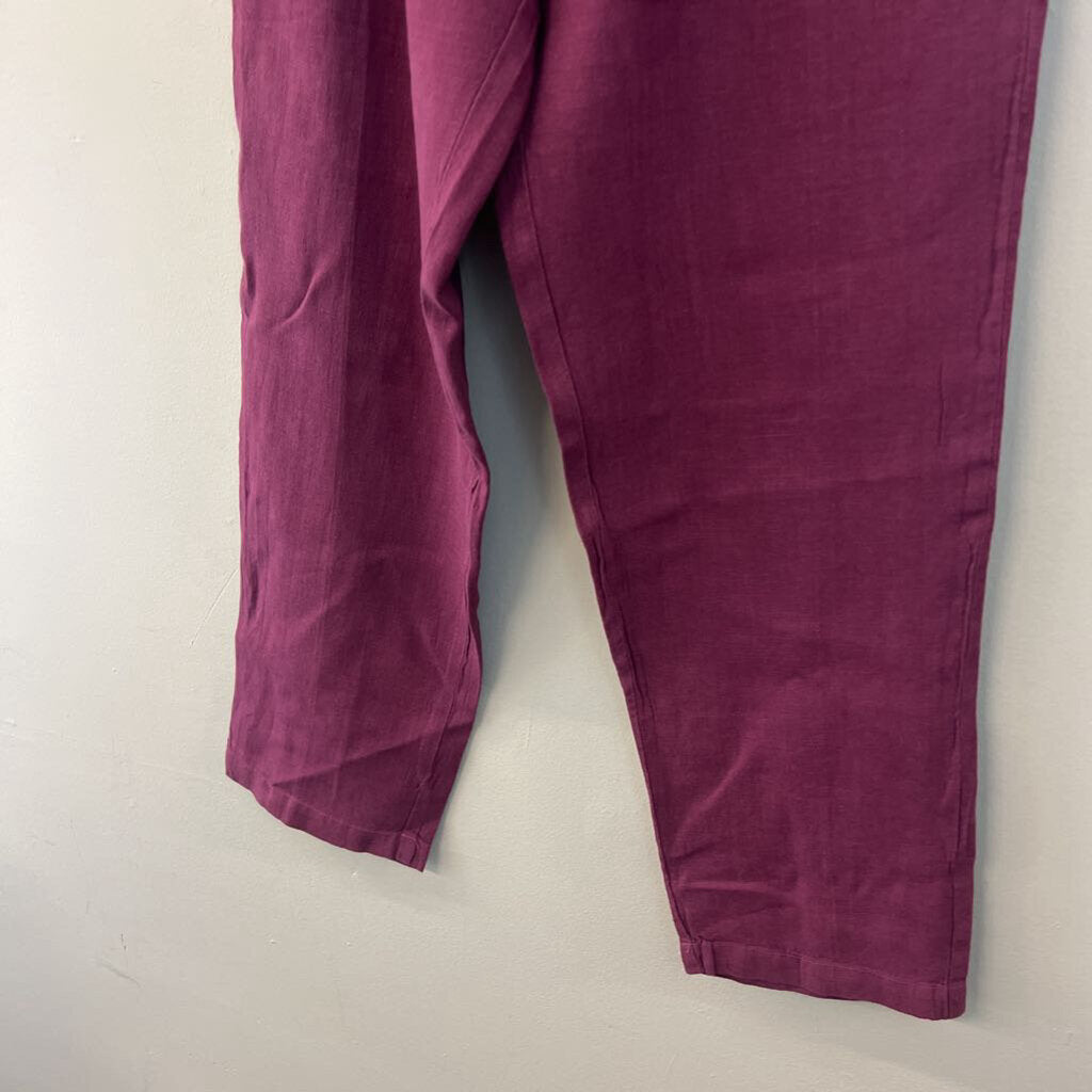 Cut Loose Purple Linen Pull On Pants Small