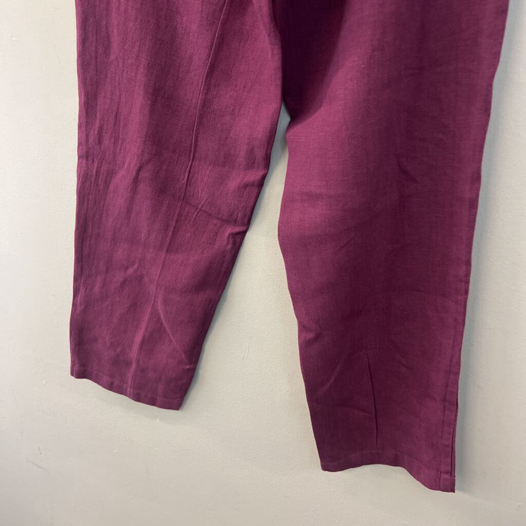 Cut Loose Purple Linen Pull On Pants Small