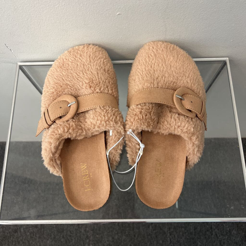 J Crew Brown Sherpa Clog Slippers 5