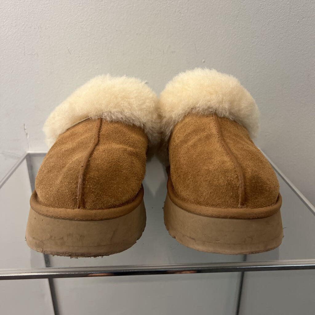 Ugg Brown Disquette Platform Slippers 6.5