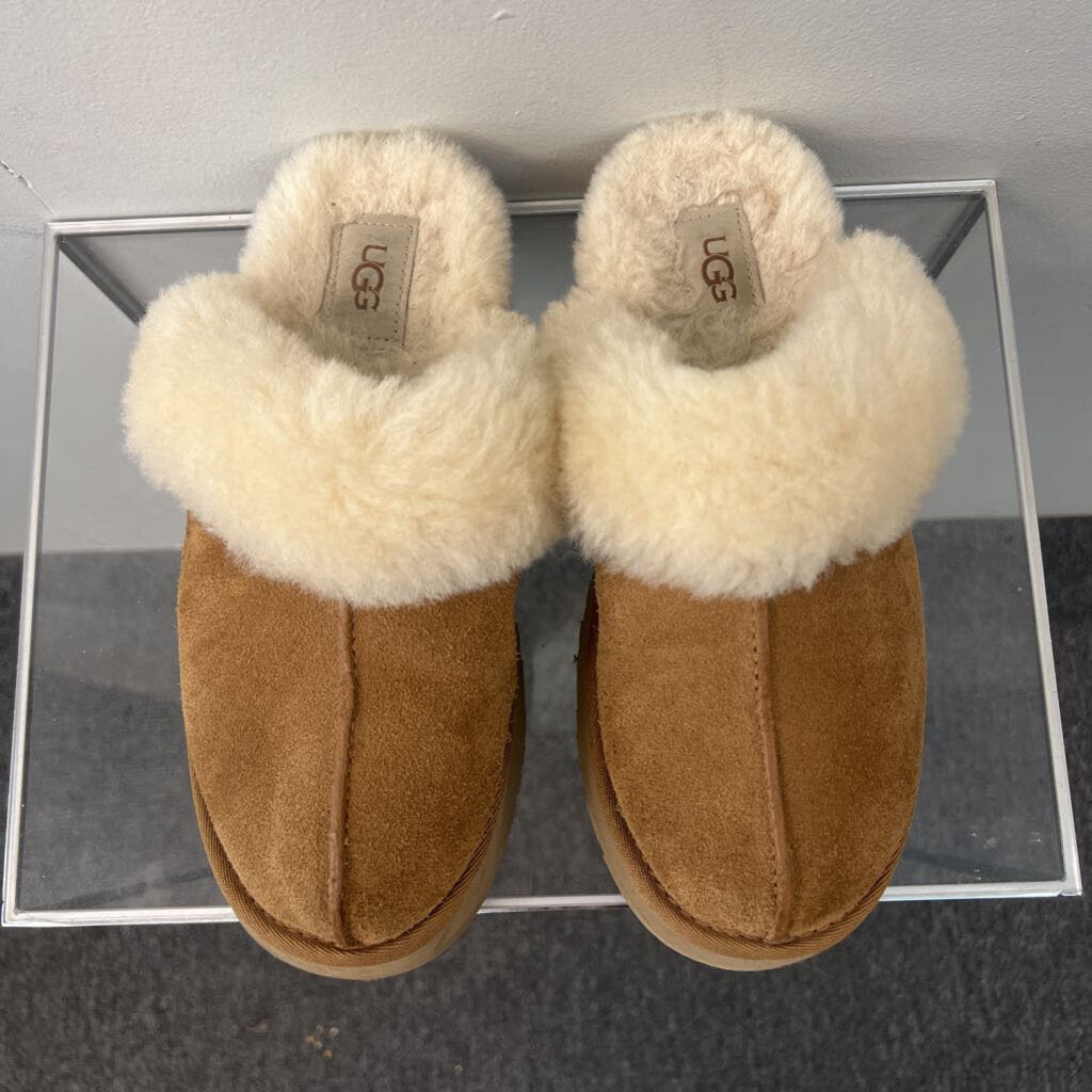 Ugg Brown Disquette Platform Slippers 6.5
