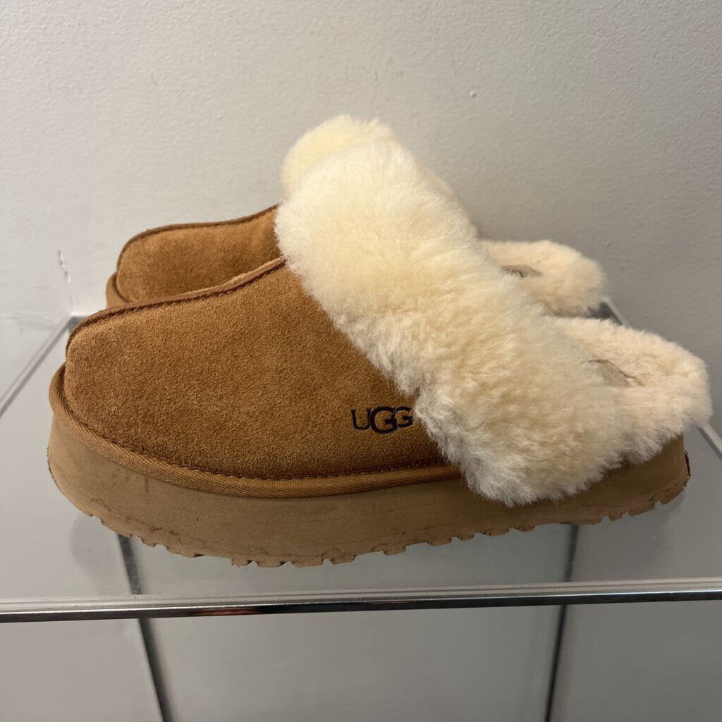 Ugg Brown Disquette Platform Slippers 6.5