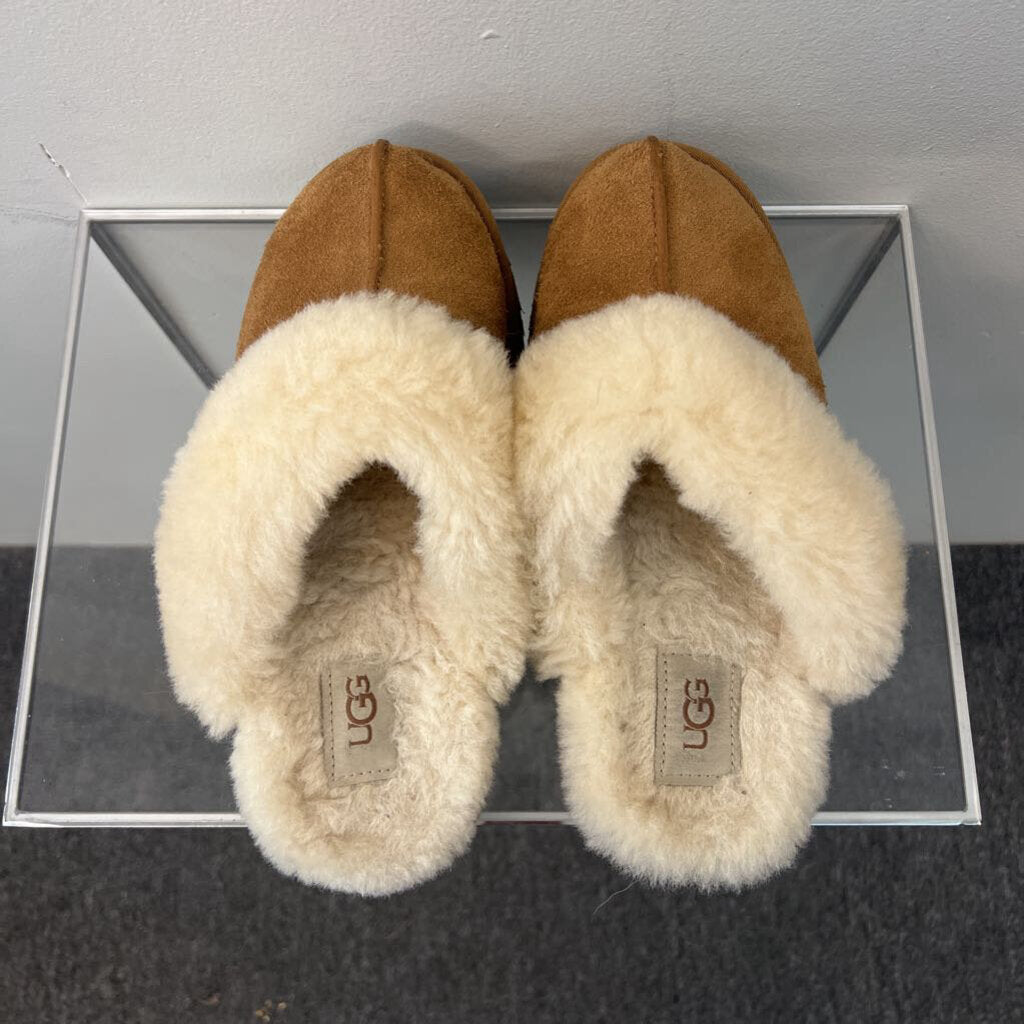 Ugg Brown Disquette Platform Slippers 6.5