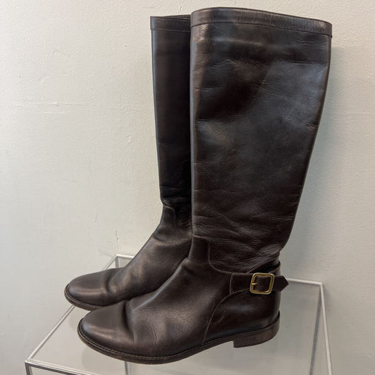 Brooks Brothers Brown Leather Tall Boots 6