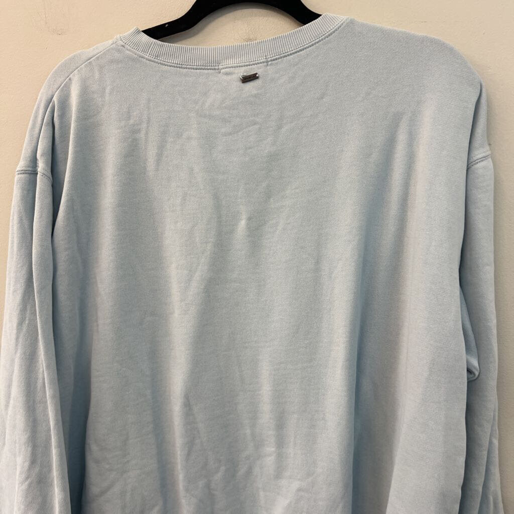 O'Neill Blue Sunflower Print Long Sleeve Pullover Large