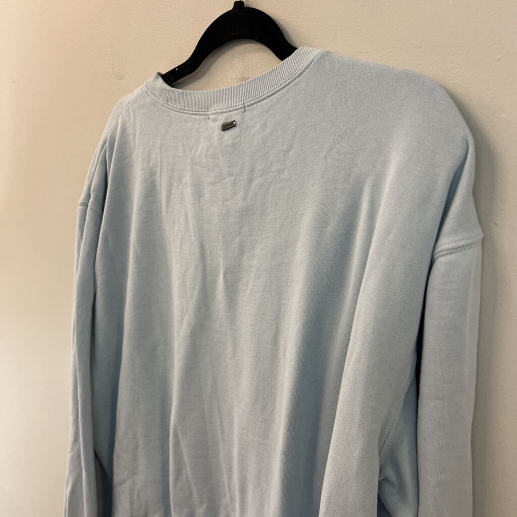 O'Neill Blue Sunflower Print Long Sleeve Pullover Large