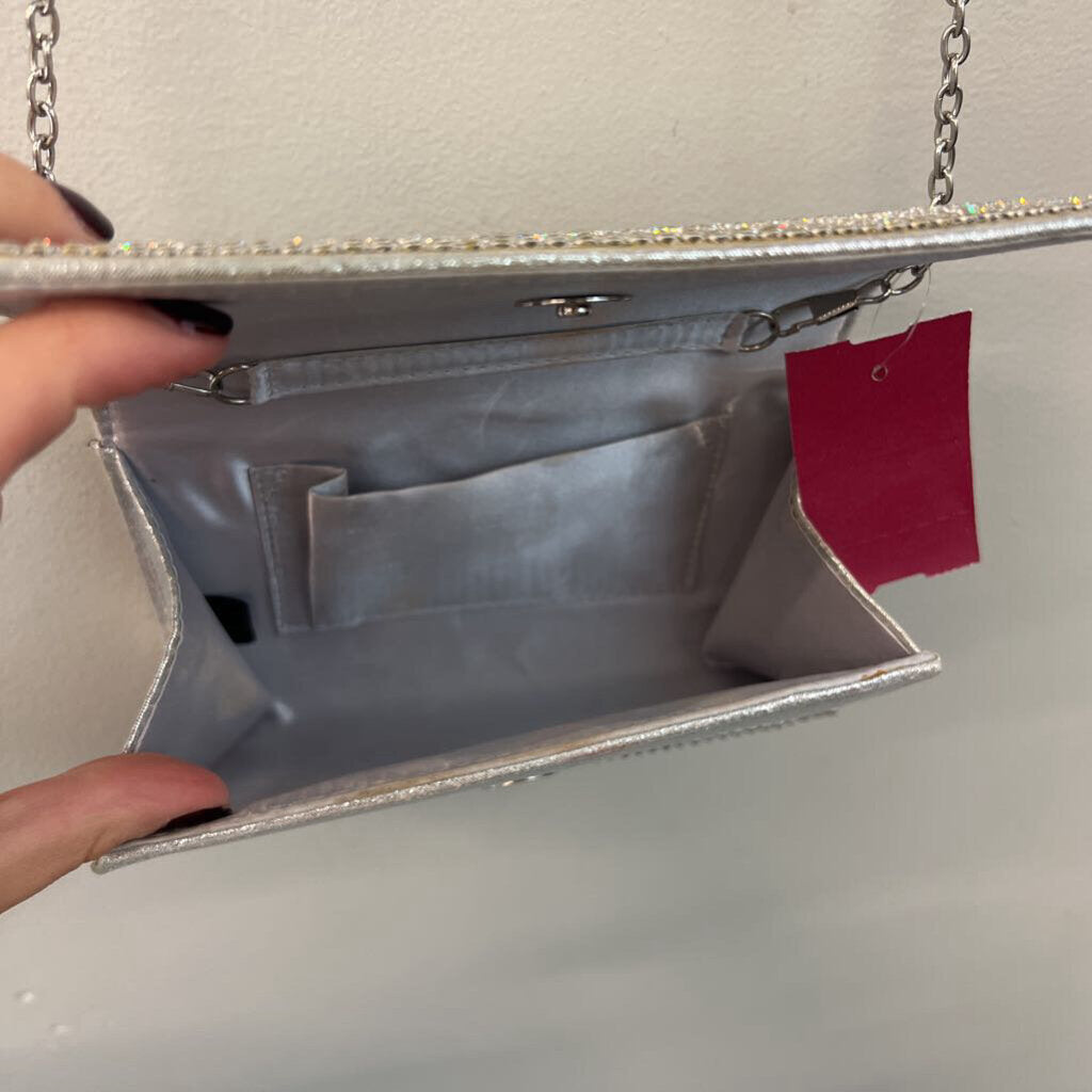 Silver Rhinestone Crossbody Purse