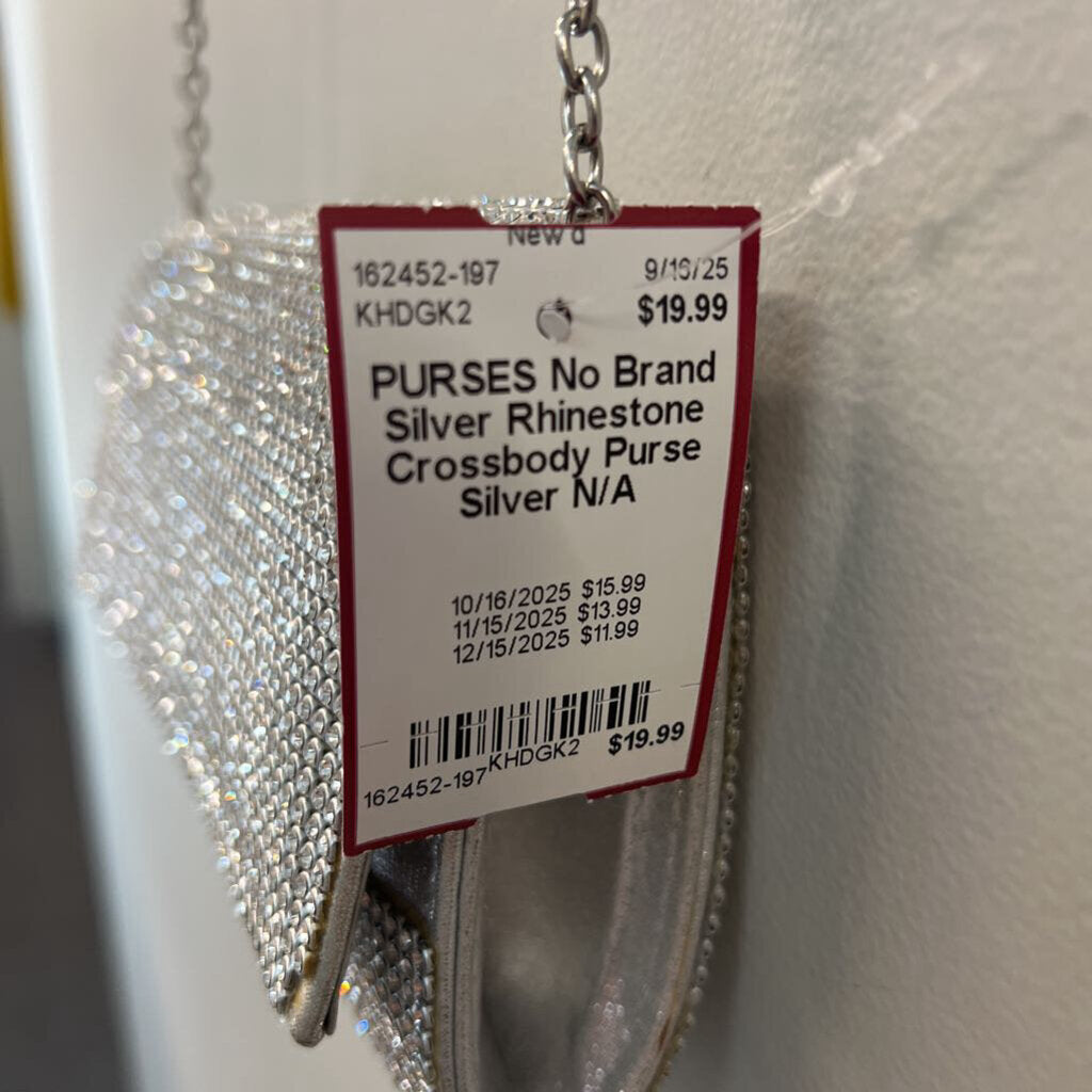 Silver Rhinestone Crossbody Purse
