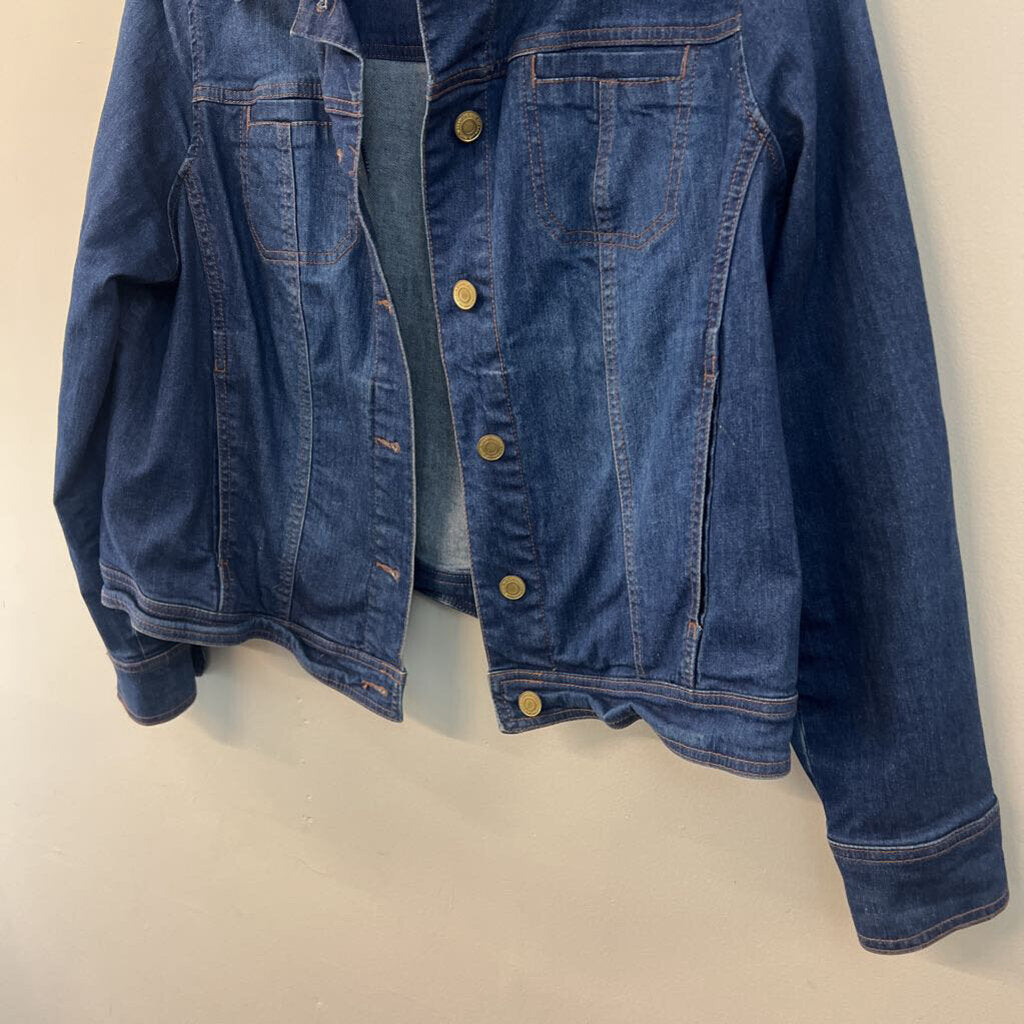 Isaac Mizrahi Dark Wash Denim Jacket 18W