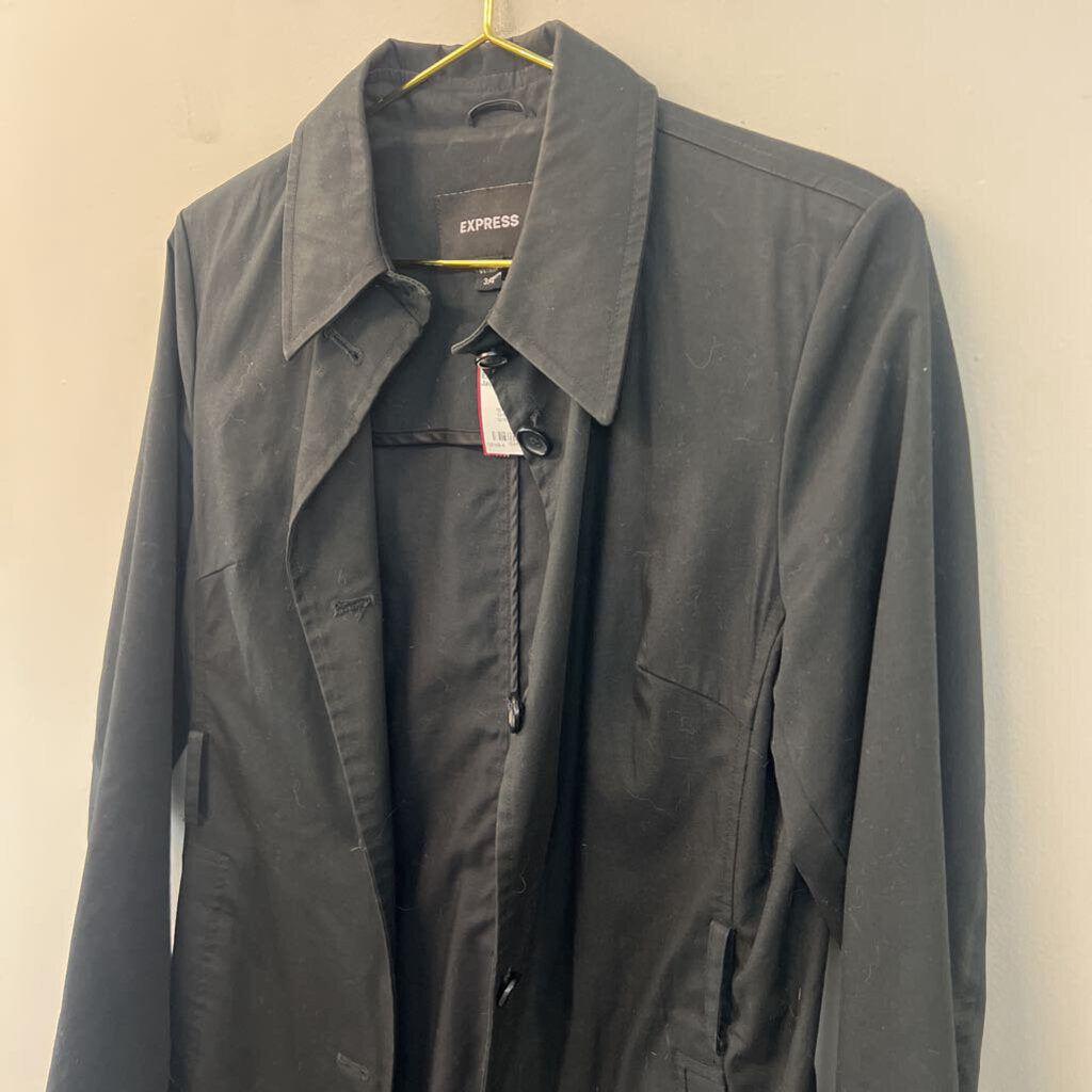 Express Black Long Jacket 3/4