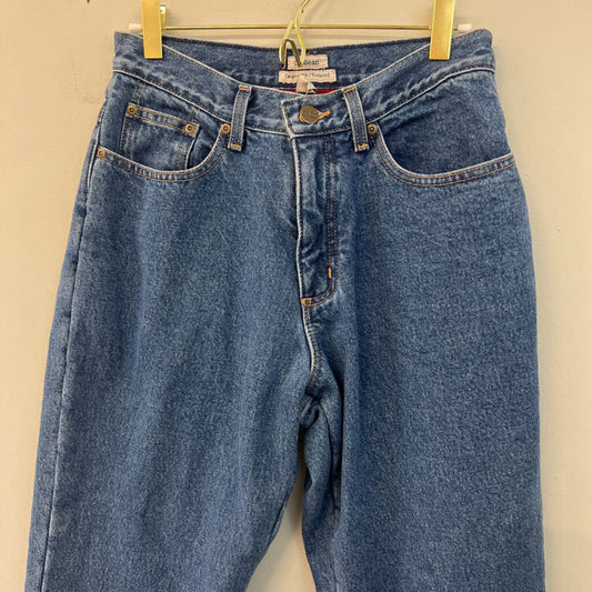 LL Bean Dark Wash Fleece Lined Original Relaxed Fit Jeans 6 Petite