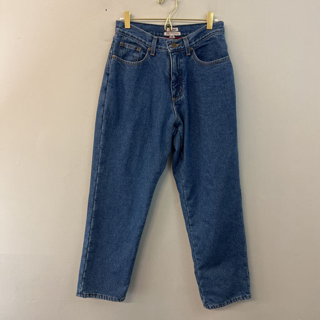 LL Bean Dark Wash Fleece Lined Original Relaxed Fit Jeans 6 Petite