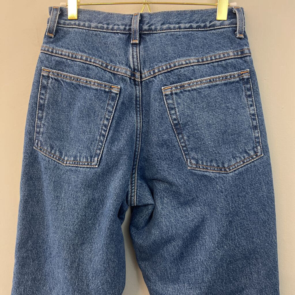LL Bean Dark Wash Fleece Lined Original Relaxed Fit Jeans 6 Petite