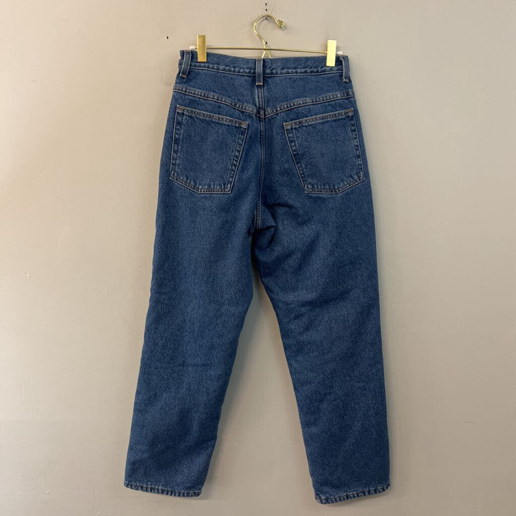 LL Bean Dark Wash Fleece Lined Original Relaxed Fit Jeans 6 Petite