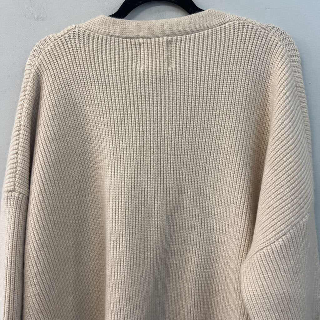Buket List Cream kNit Cardigan Sweater Large