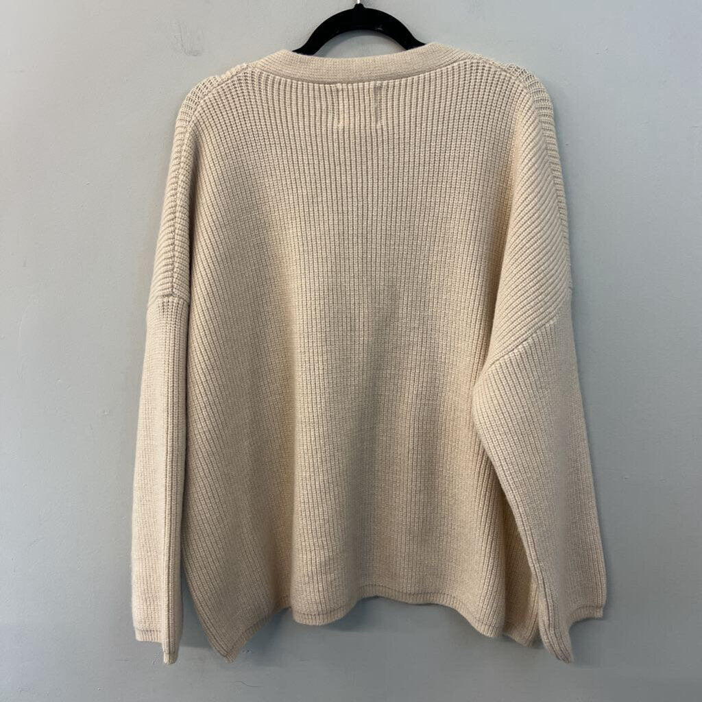 Buket List Cream kNit Cardigan Sweater Large