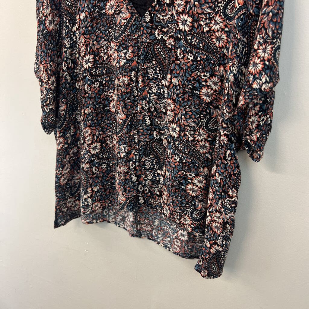 Day Trip Black/ Multi Print Long Sleeve Top Extra Large