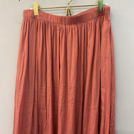Kori Orange Silky Maxi Skirt Large