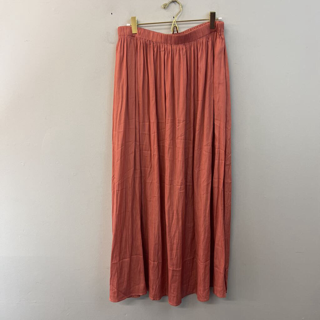 Kori Orange Silky Maxi Skirt Large