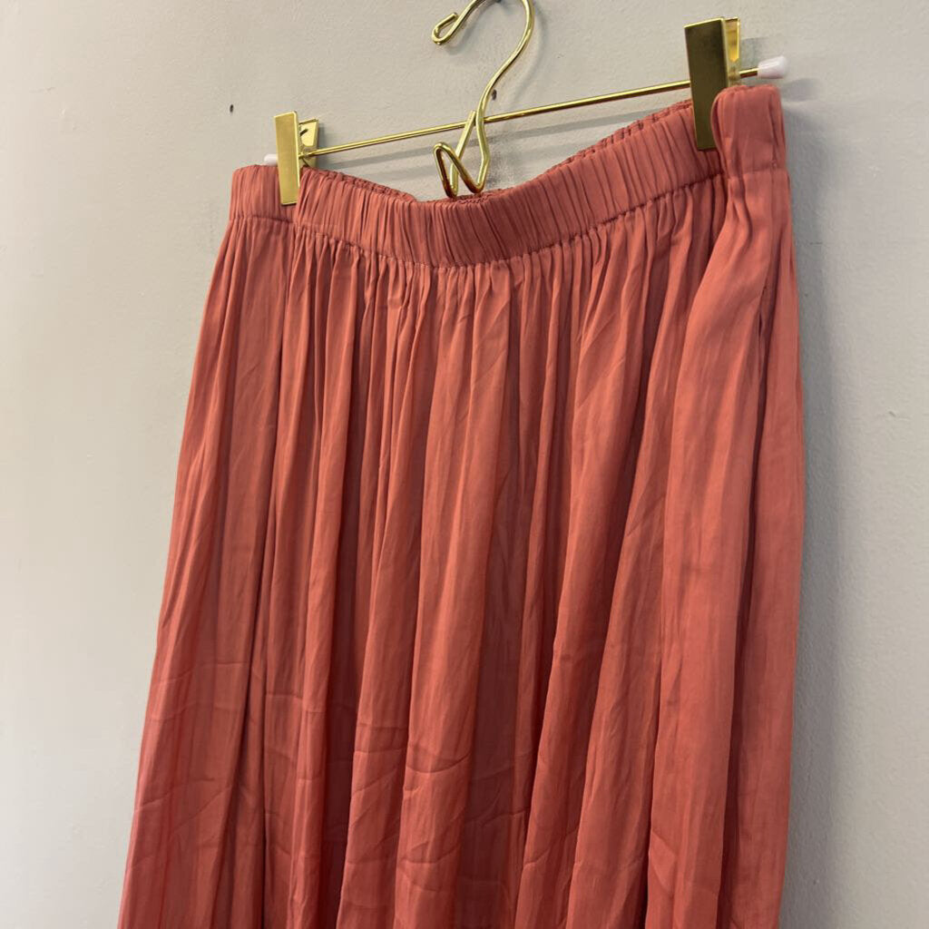 Kori Orange Silky Maxi Skirt Large