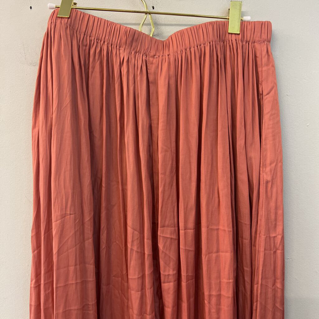 Kori Orange Silky Maxi Skirt Large