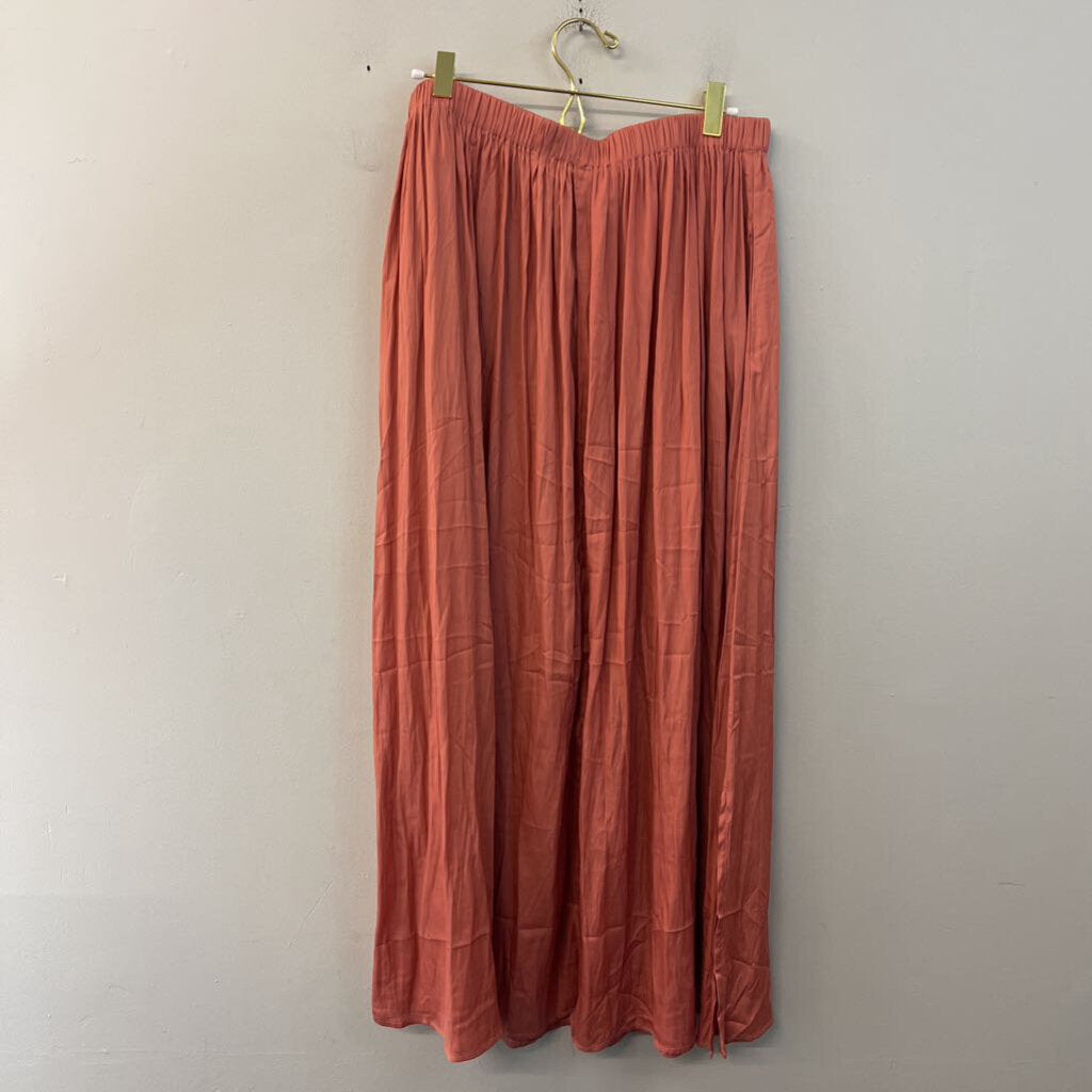 Kori Orange Silky Maxi Skirt Large