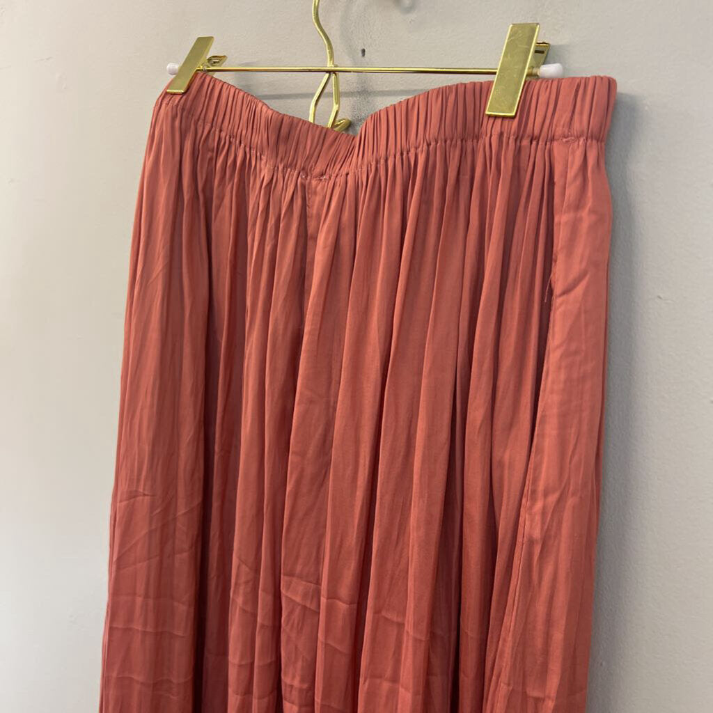 Kori Orange Silky Maxi Skirt Large