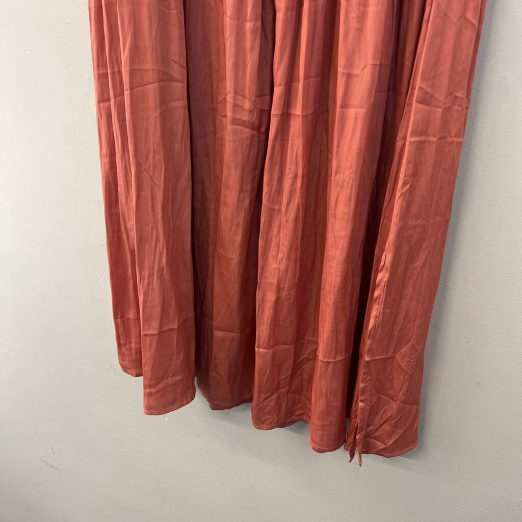 Kori Orange Silky Maxi Skirt Large