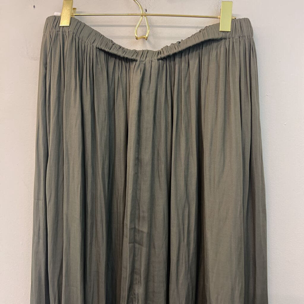 Kori Green Silky Maxi Skirt Large