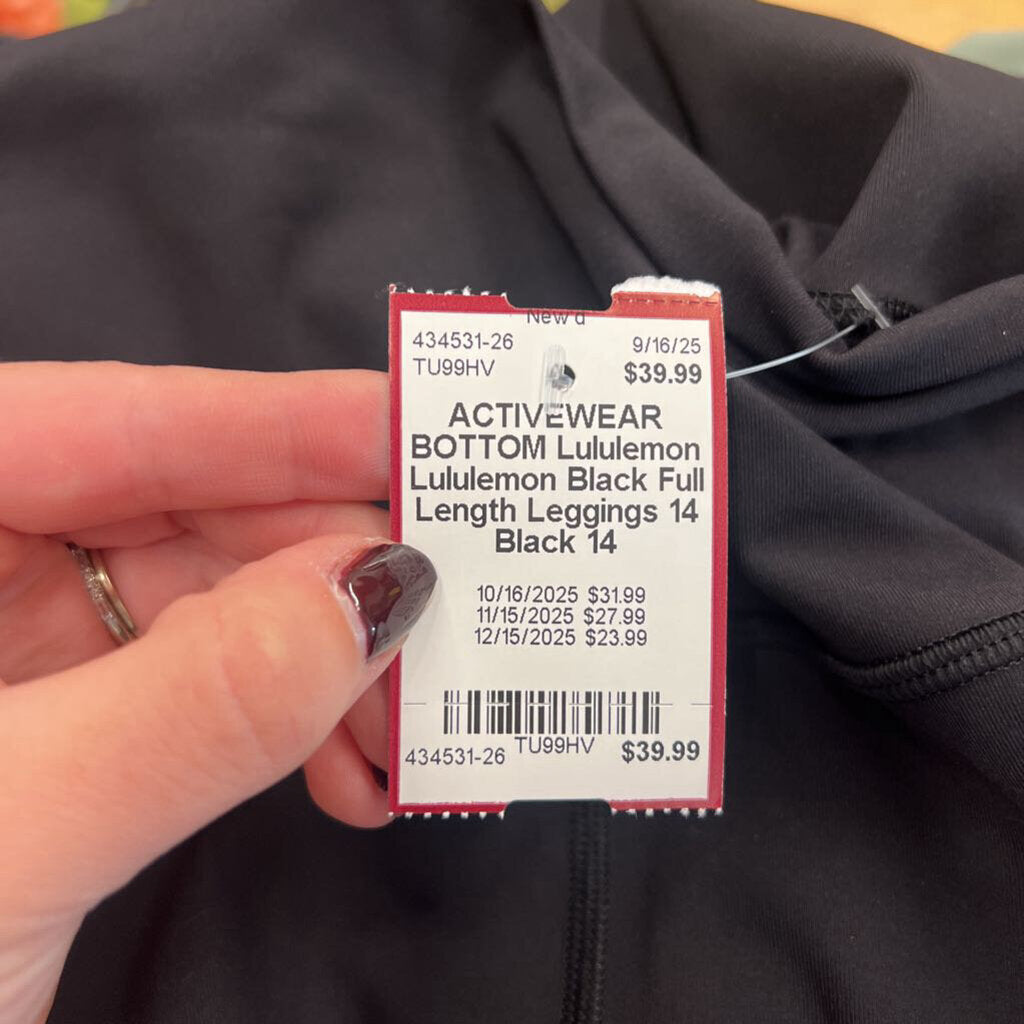 Lululemon Black Full Length Leggings 14
