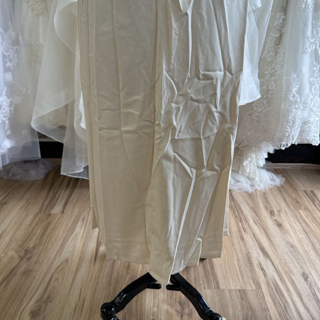 MSGLAMOR Light Gold Lace Long Sleeve Top Long Formal Dress Medium