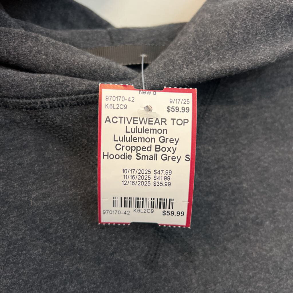 Lululemon Grey Cropped Boxy Hoodie Small