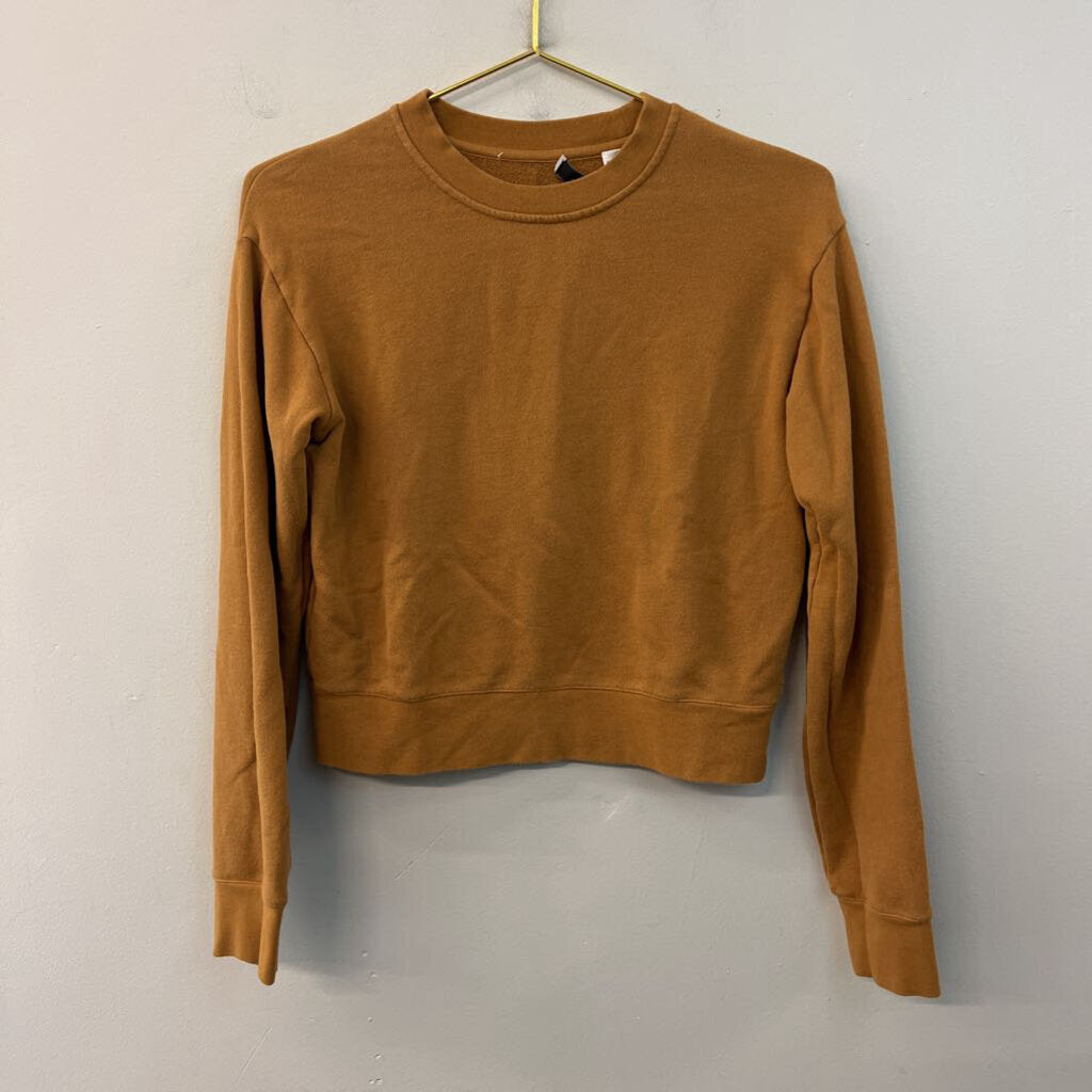 Vince Brown Cropped Crewneck Top Extra Small