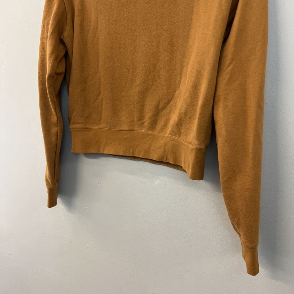 Vince Brown Cropped Crewneck Top Extra Small