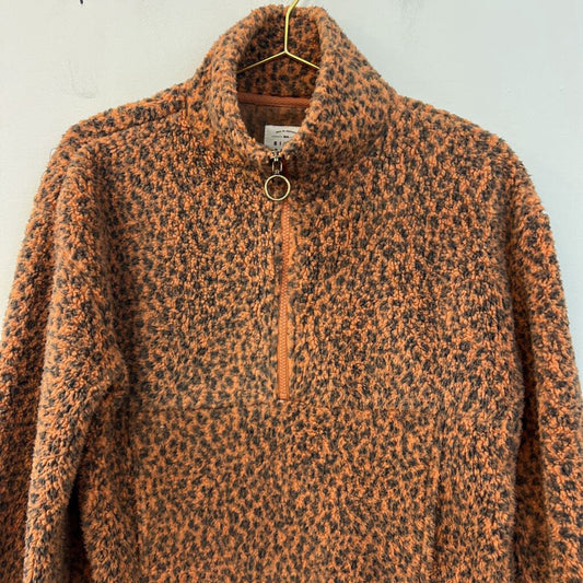 Billa Bong Brown Cheetah Print Sherpa Pullover Extra Small
