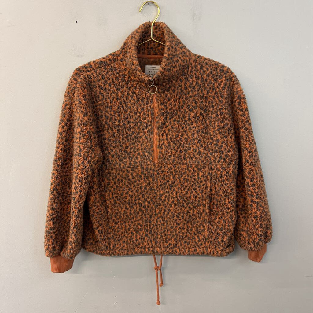 Billa Bong Brown Cheetah Print Sherpa Pullover Extra Small