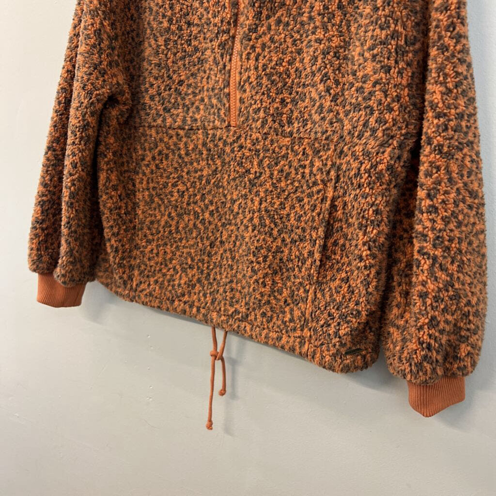 Billa Bong Brown Cheetah Print Sherpa Pullover Extra Small