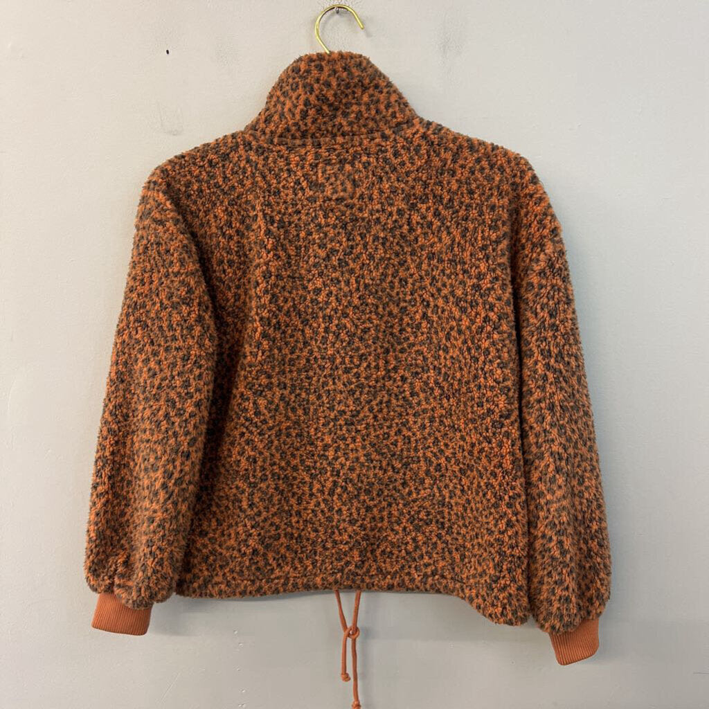 Billa Bong Brown Cheetah Print Sherpa Pullover Extra Small