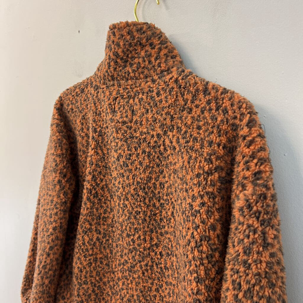 Billa Bong Brown Cheetah Print Sherpa Pullover Extra Small