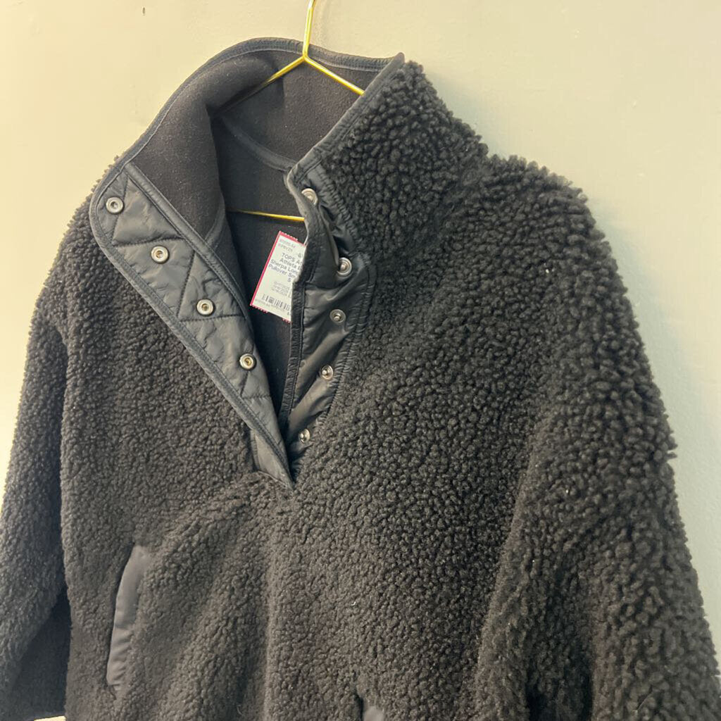 Athleta Black Sherpa Long Sleeve Pullover Small
