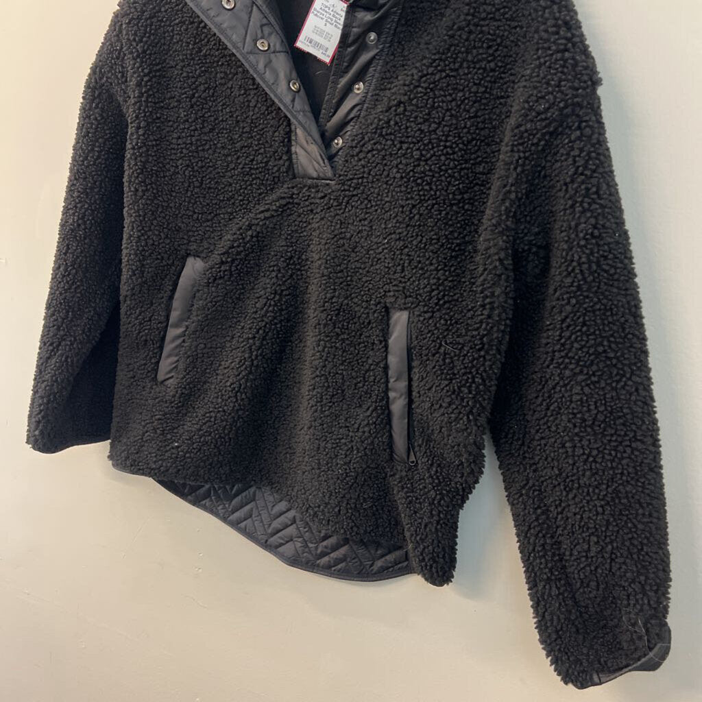 Athleta Black Sherpa Long Sleeve Pullover Small