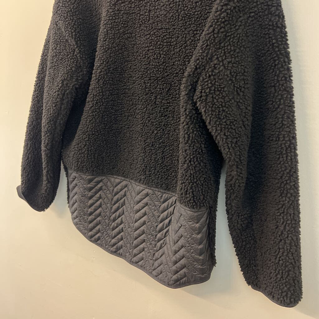 Athleta Black Sherpa Long Sleeve Pullover Small