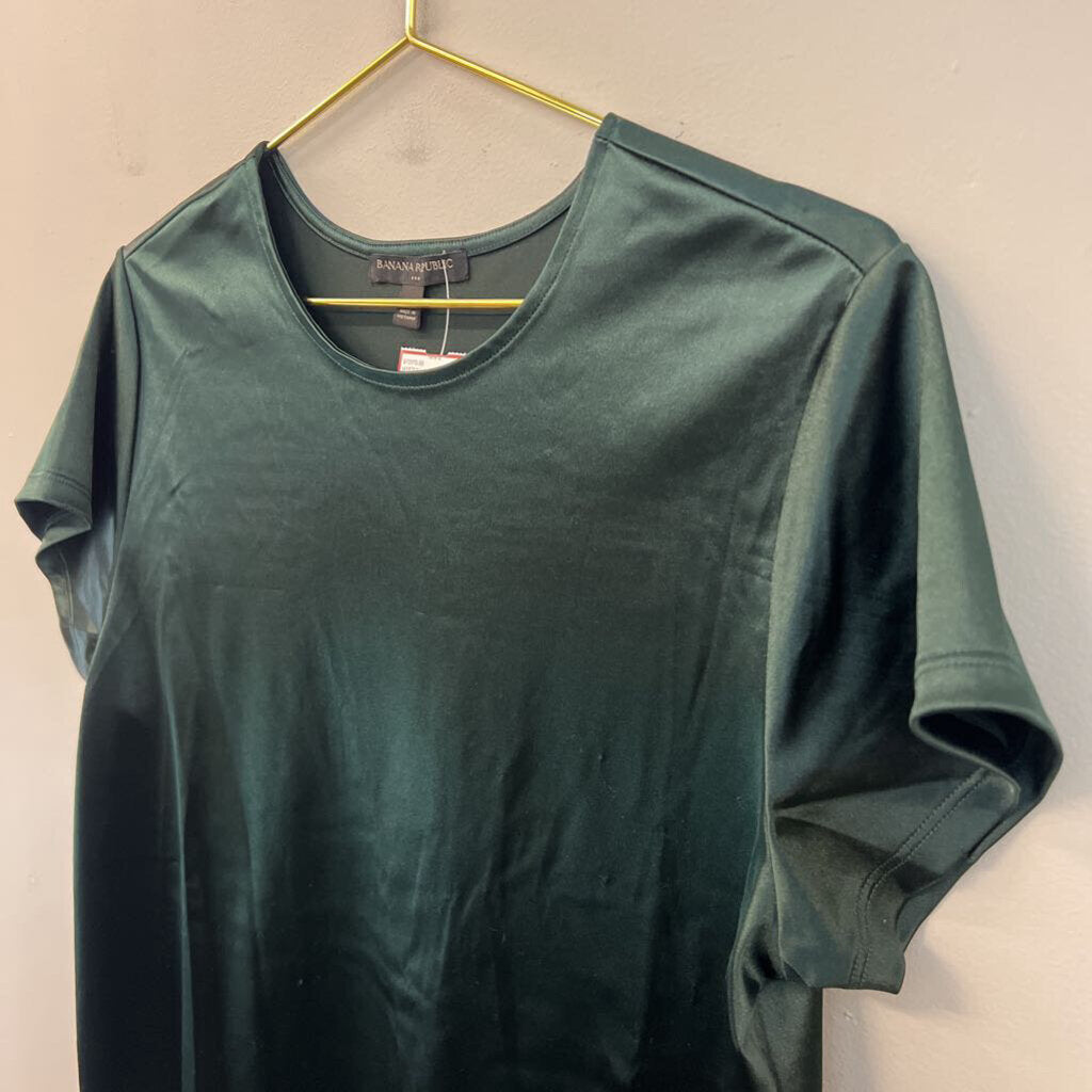 Banana Republic Green Silky Short Sleeve Top Small