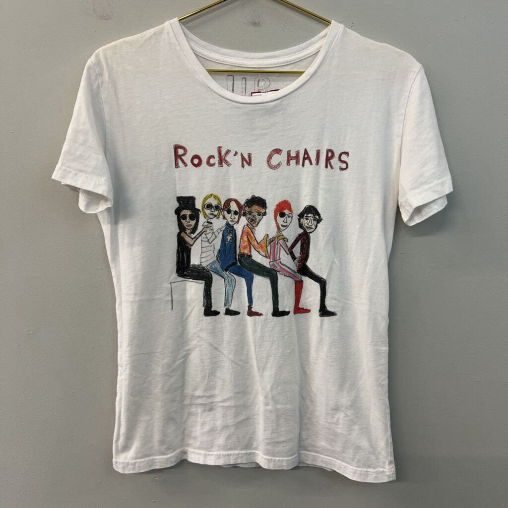 Unfortunate Portrait White/ Multi Rock N' Chairs Short Sleeve Graphic Tee Small