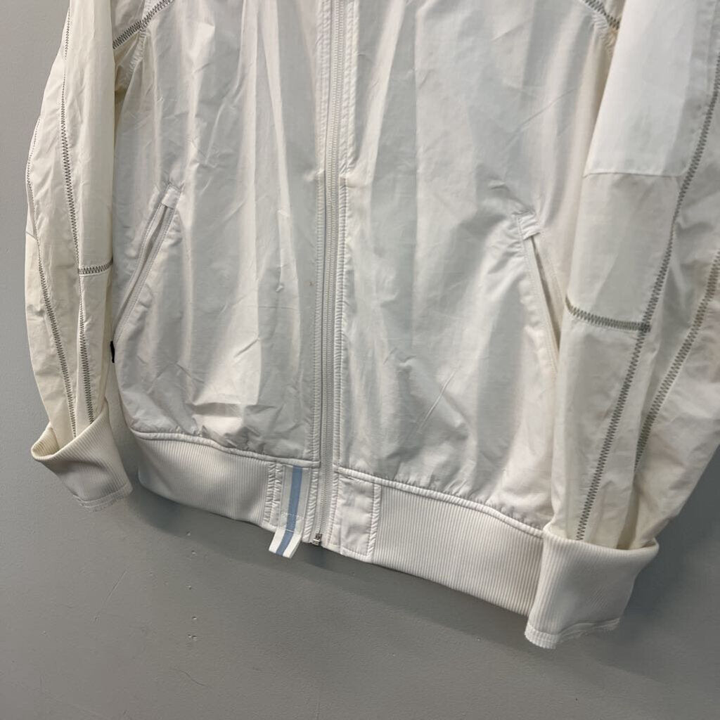 Adidas White Lightweight Zip Up Running Jacket Medium
