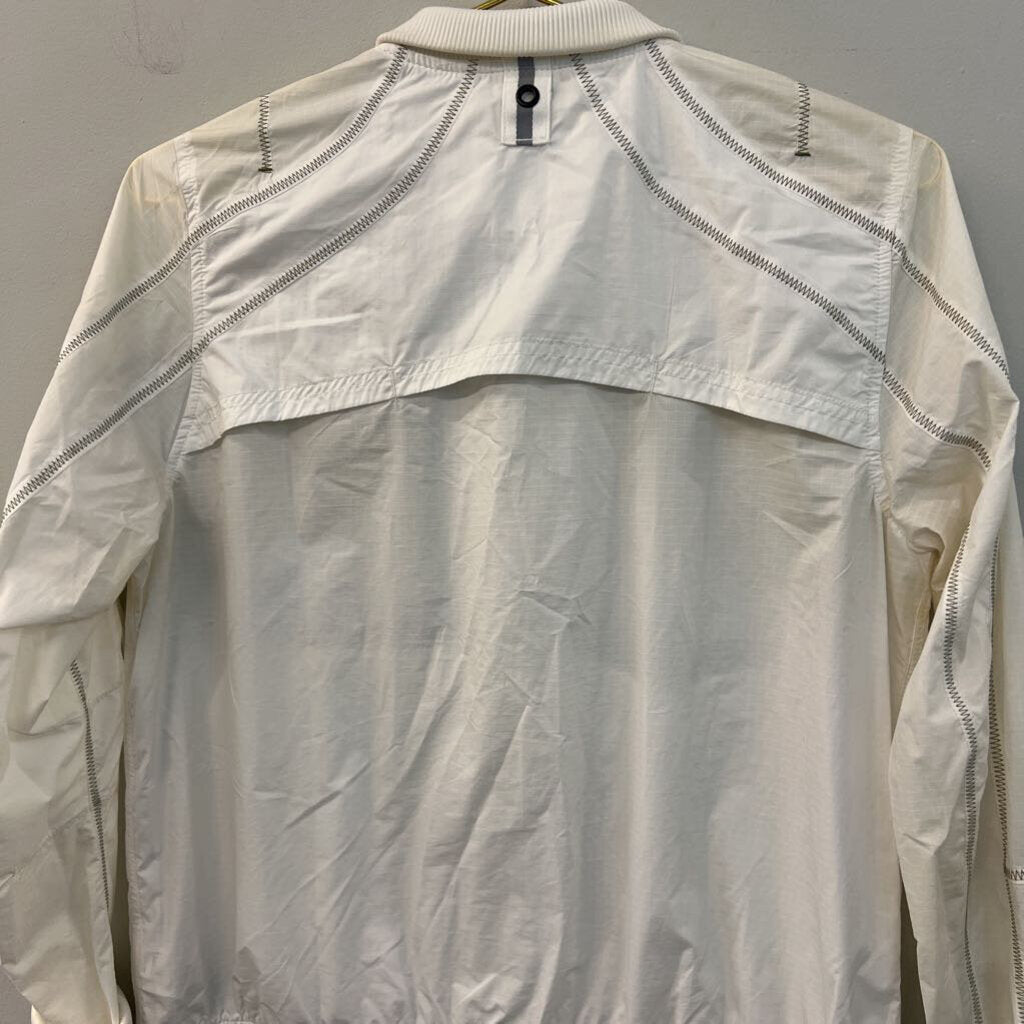 Adidas White Lightweight Zip Up Running Jacket Medium