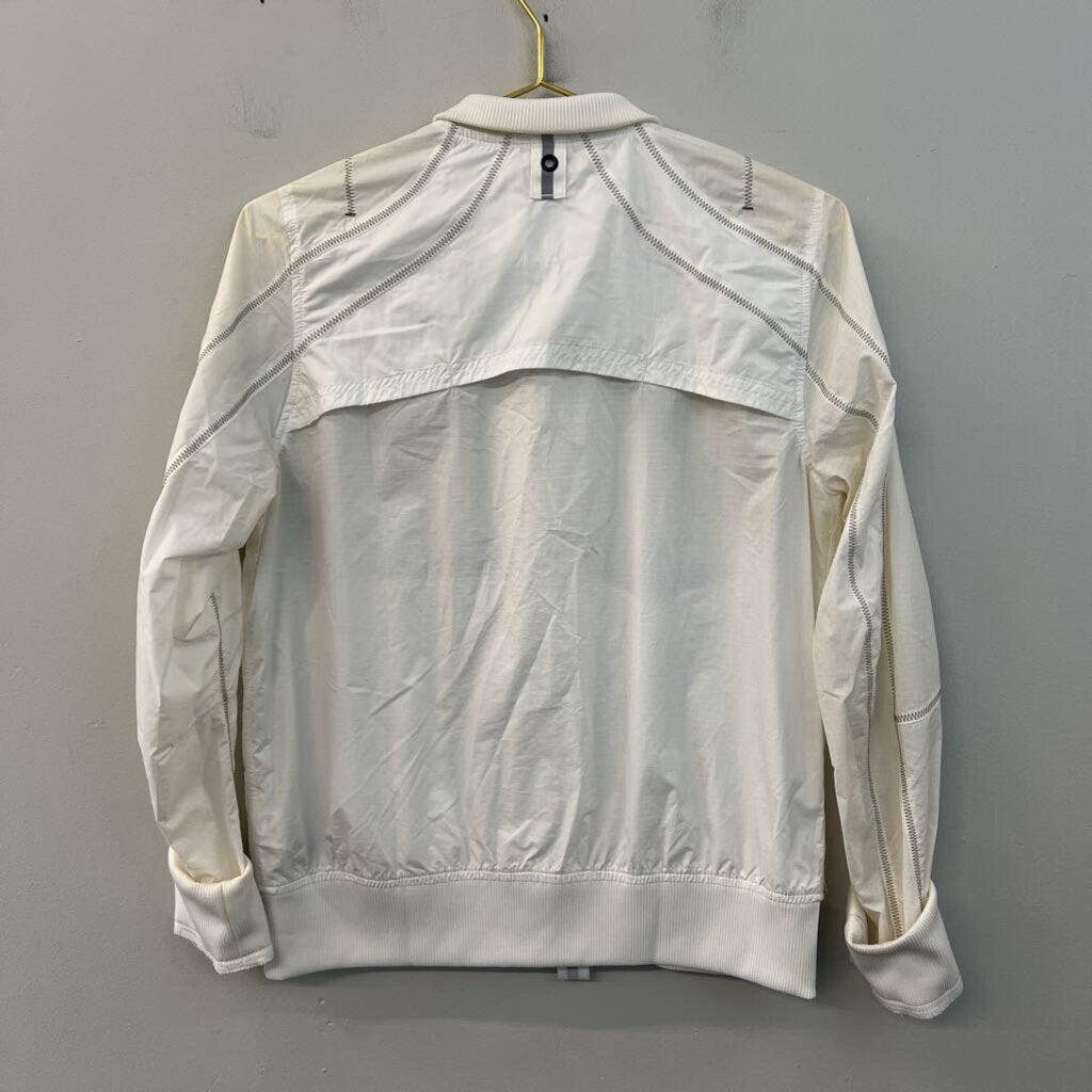 Adidas White Lightweight Zip Up Running Jacket Medium