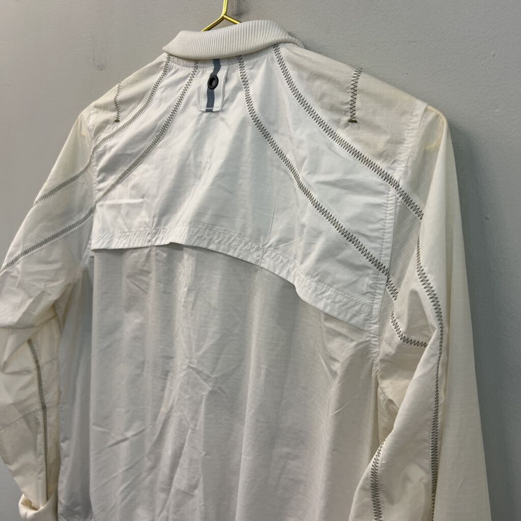 Adidas White Lightweight Zip Up Running Jacket Medium