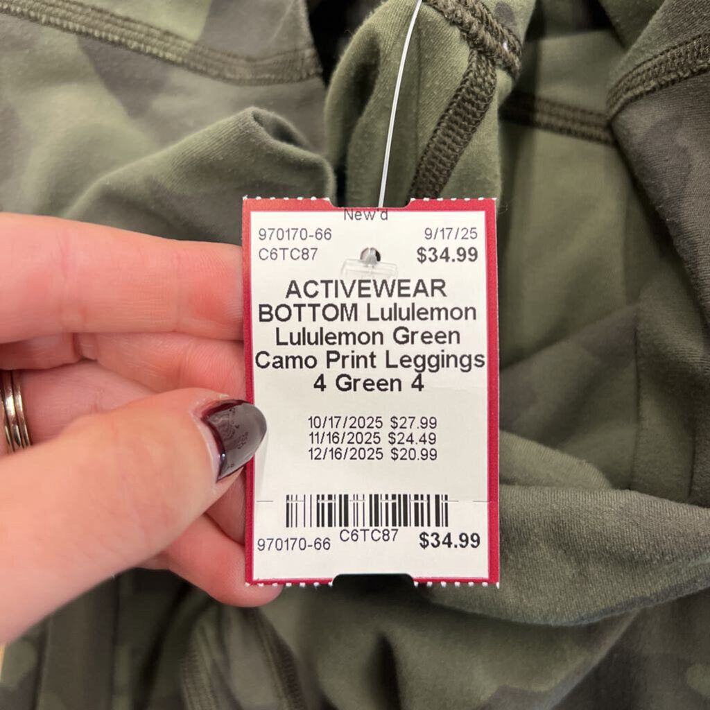 Lululemon Green Camo Print Leggings 4