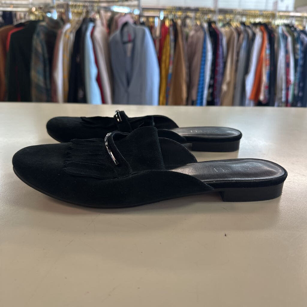 Vaneli Black Suede Weslia Mules 8.5